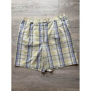Koret Plaid Bermuda Shorts Women's Size 16 Button Up Golf Lightweight‎ Green
